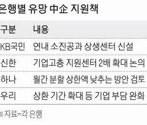 중견기업 구출 작전 4대 은행 유망 기업 자금난 해결 나선다